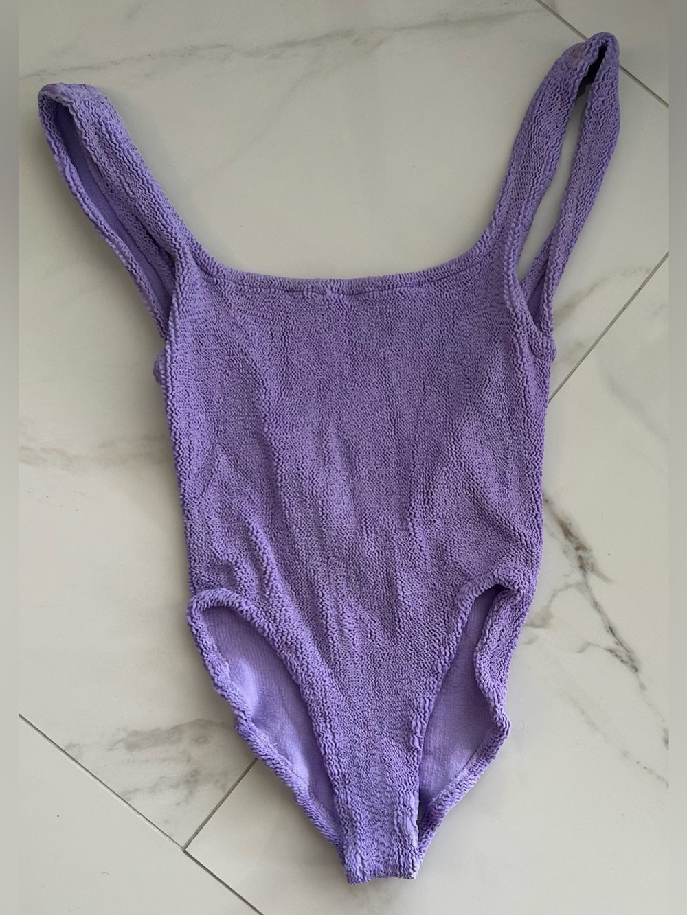 Hunza G Classic Square Neck One Piece Lilac